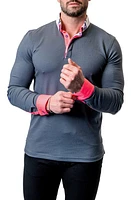 Maceoo Newton Pinkcuff Grey Long Sleeve Polo at Nordstrom,