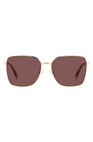 Polaroid 58mm Polarized Rectangular Sunglasses in Gold Burgundy/Violet Polar at Nordstrom