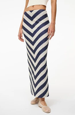 STAUD St. Tropez Beaded Chevron Maxi Skirt On The Horizon at Nordstrom,