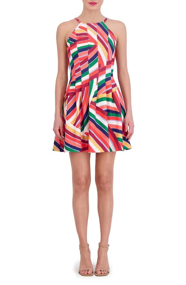 Vince Camuto Scuba Fit & Flare Dress Pink Multi at Nordstrom,