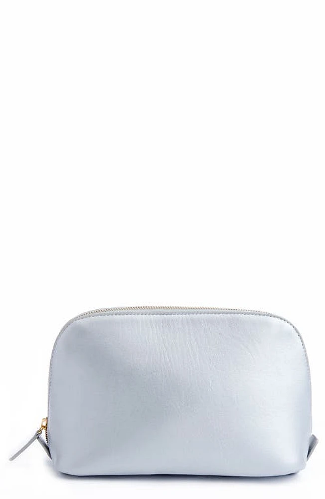 ROYCE New York Signature Cosmetics Bag in Silver at Nordstrom