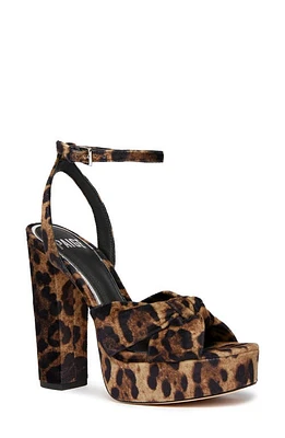 PAIGE Carter Ankle Strap Peep Toe Platform Sandal Beige Leopard at Nordstrom,