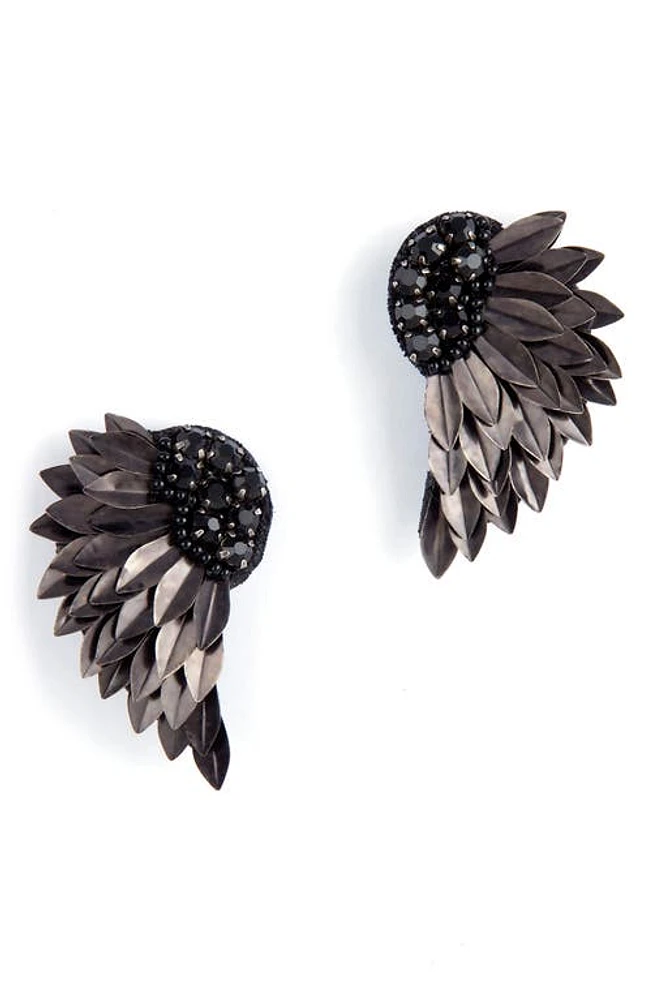 Deepa Gurnani Perry Wing Drop Earrings in Black at Nordstrom