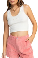 Roxy Lace Crop Tank Top Egret at Nordstrom,