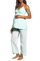 Belabumbum Maternity/Nursing Pajamas Aqua Water Print at Nordstrom,