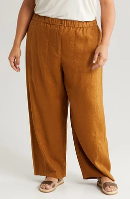 Eileen Fisher Wide Leg Organic Linen Ankle Pants at Nordstrom,