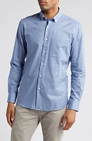 Scott Barber Heathered Chambray Button-Down Shirt in Dusk at Nordstrom, Size Xx-Large