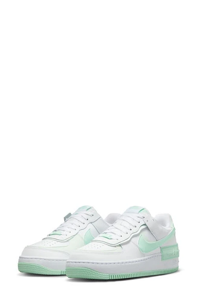 Nike Air Force 1 Shadow Sneaker White/Mint/Green at Nordstrom,