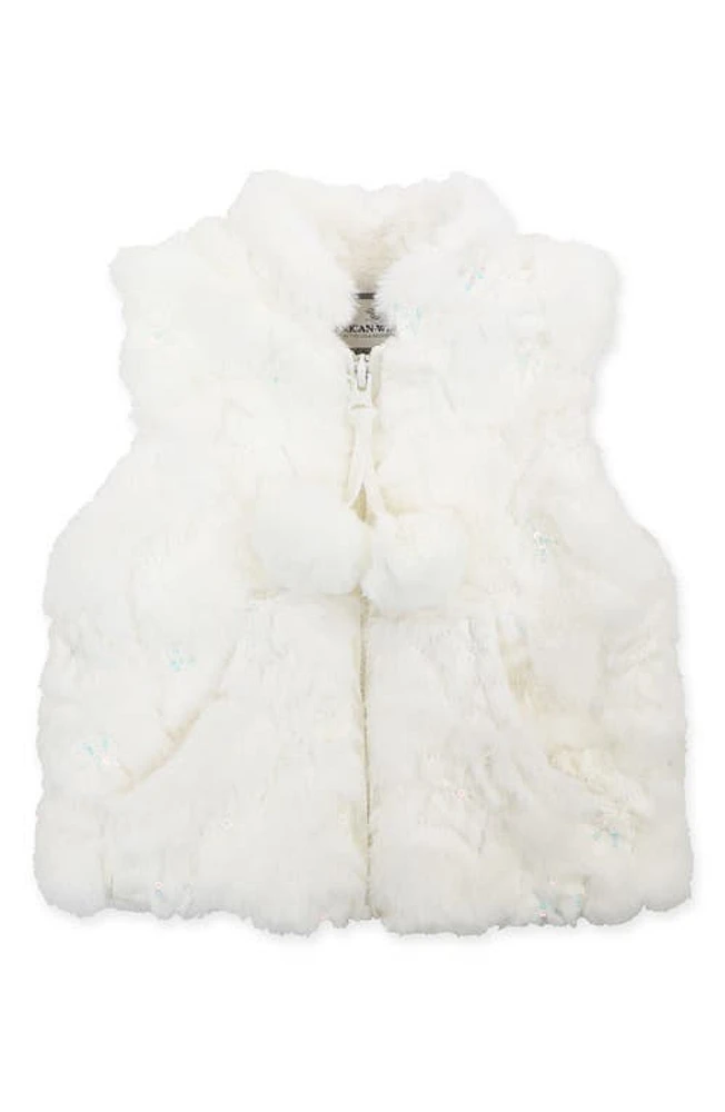 Widgeon Faux Fur Zip Front Vest Sparkle Star at Nordstrom,