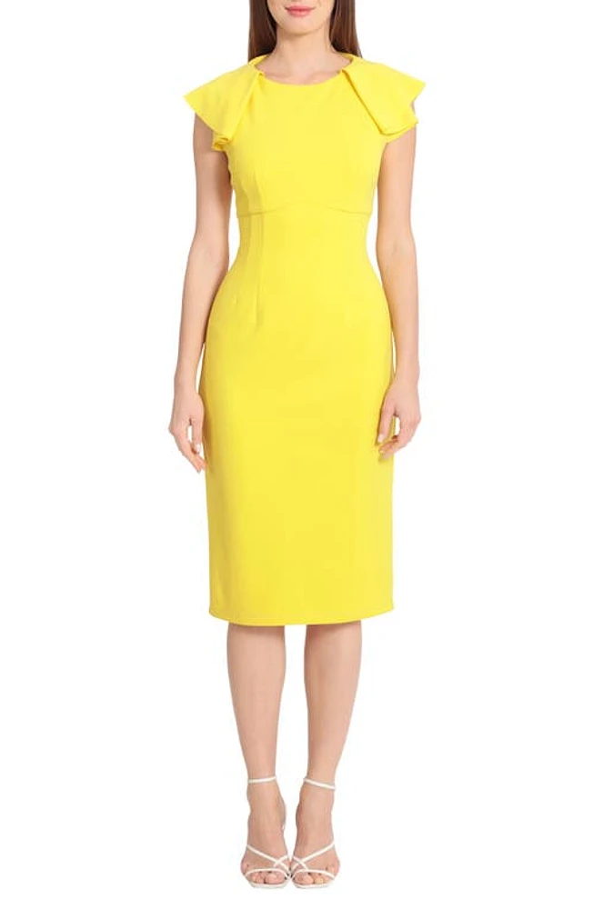 Maggy London Fold Seam Midi Dress at Nordstrom,