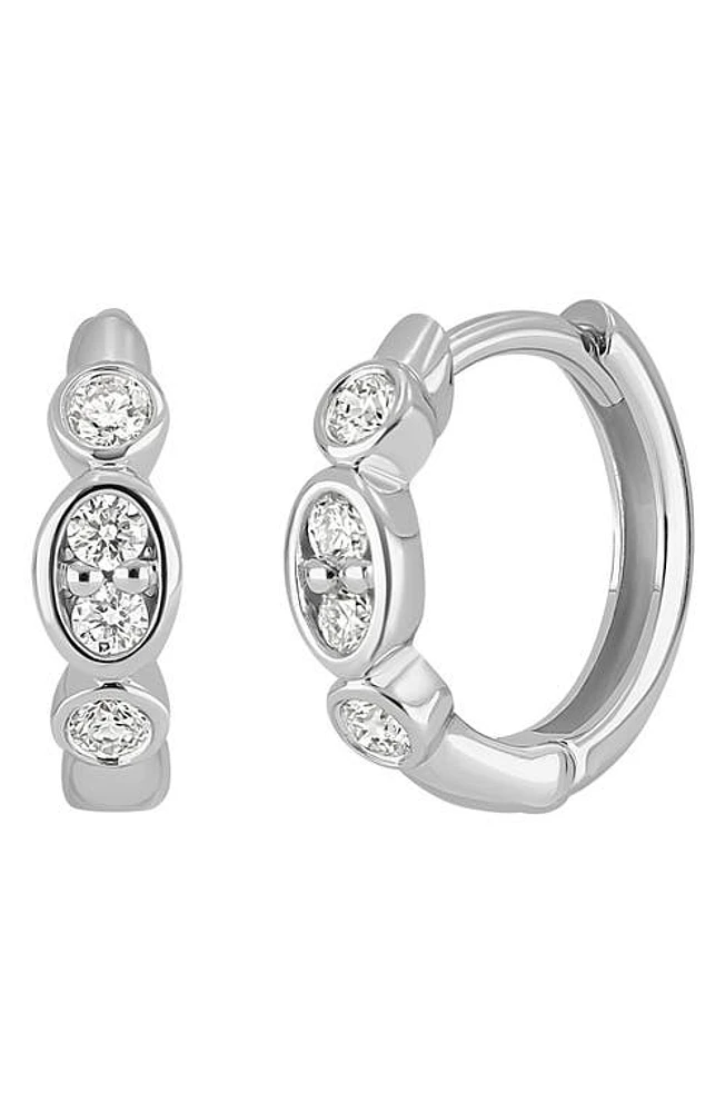 Bony Levy Monaco Diamond Huggie Hoop Earrings in 18K White Gold at Nordstrom