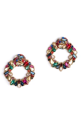 Deepa Gurnani Katya Crystal Frontal Hoop Earrings in at Nordstrom