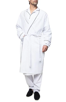 Petite Plume Cotton Flannel Robe White at Nordstrom,