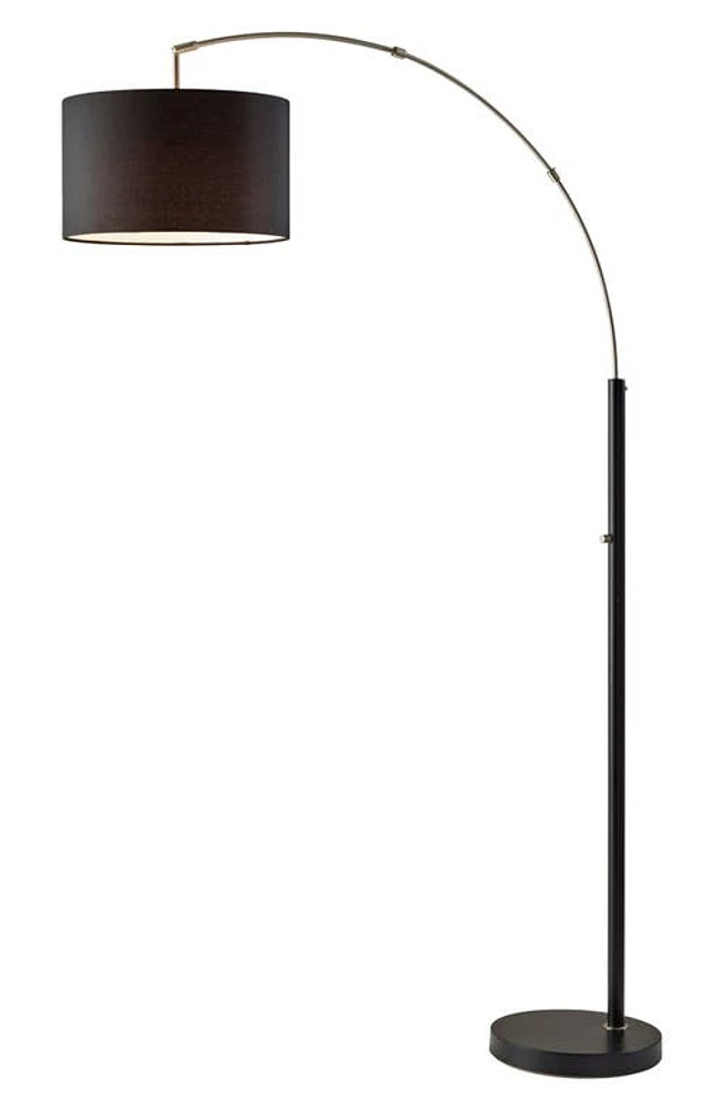 ADESSO LIGHTING Preston Arc Floor Lamp in Black Brushed Steel at Nordstrom