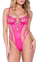 Roma Confidential Bubblegum Heart Underwire Teddy Pink at Nordstrom