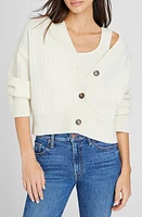 Club Monaco Textured V-Neck Cardigan Ivory /Ivoire at Nordstrom,