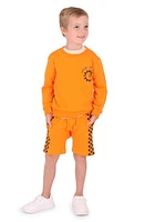 TINY TRIBE Kids' Livin' Cotton Graphic Sweatshirt Burnt Orange at Nordstrom,