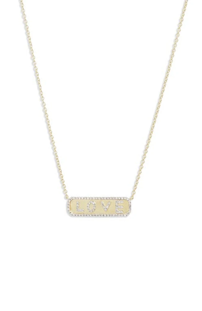 Meira T Diamond Love Pendant Necklace in Yellow Gold/Diamond at Nordstrom, Size 18 In