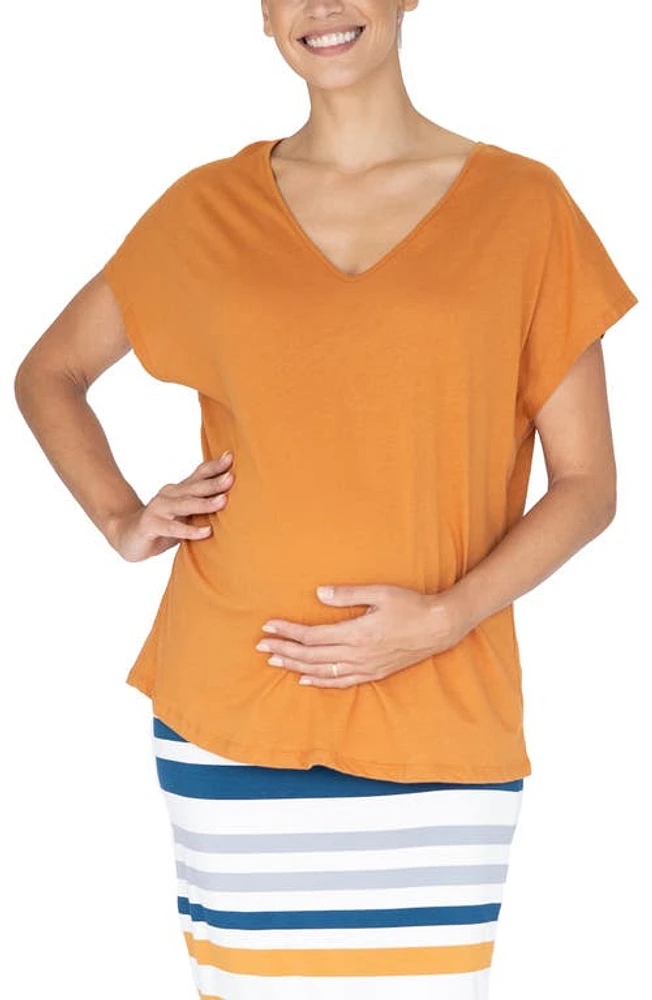 Angel Maternity Oversize T-Shirt Brown at Nordstrom,