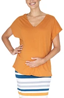 Angel Maternity Oversize T-Shirt Brown at Nordstrom,