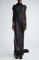 Rick Owens Edfu T Washed Silk Habutai Maxi Dress 09 Black at Nordstrom, Us