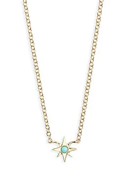 EF Collection Turquoise Starburst Necklace in 14K Yellow Gold at Nordstrom