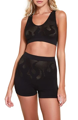 Hauty Seamless Fire Pattern Bralette & Panties Set in Black at Nordstrom