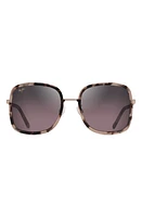 Maui Jim Pua 55mm Polarized Square Sunglasses in Pink Tortoise With Rose Gold at Nordstrom