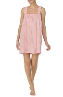 Kate Spade New York plaid organic cotton blend short nightgown Lilac Check at Nordstrom,