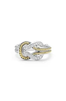 LAGOS Newport Diamond Knot Ring in Silver/Gold at Nordstrom, Size 7