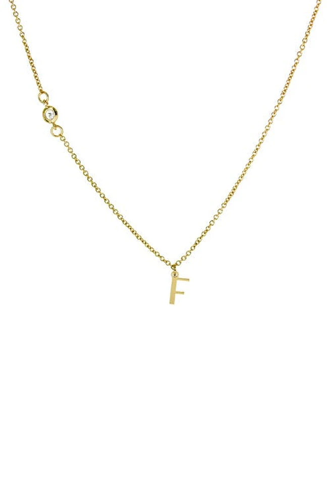 Panacea Initial Pendant Necklace in Gold-F at Nordstrom