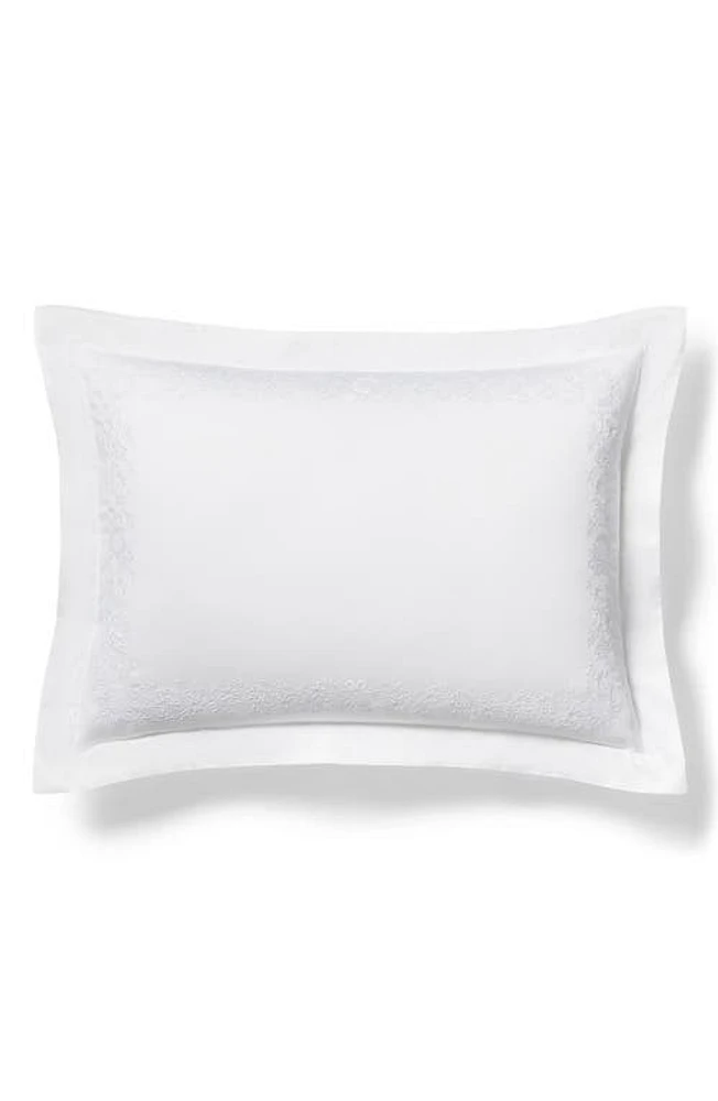 Ralph Lauren Eloise Embroidered Organic Cotton Pillow Sham in Studio White at Nordstrom