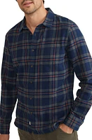 Marine Layer Balboa Plaid Flannel Button-Up Shirt Navy at Nordstrom,