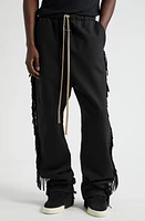 Fear of God Suede Fringe Cotton Sweatpants in Black at Nordstrom, Size Medium