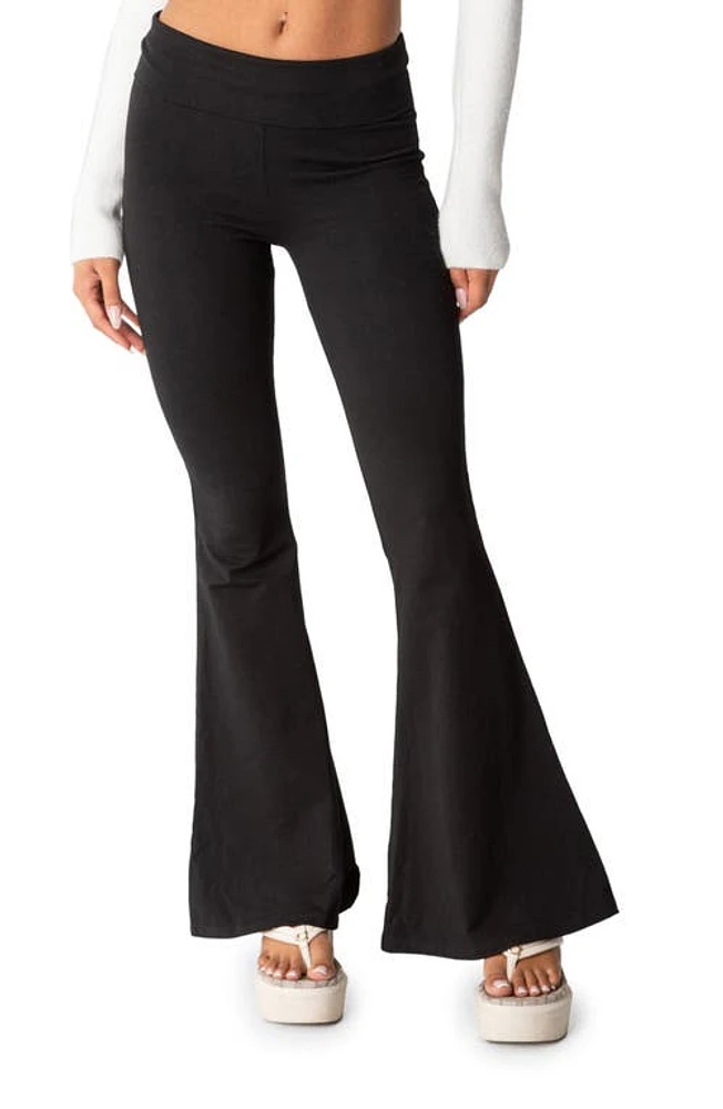 EDIKTED Naomi Flared Leggings Black at Nordstrom,