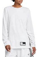 Nike Dri-FIT Long Sleeve Mesh Basketball T-Shirt White/Black/Black at Nordstrom,