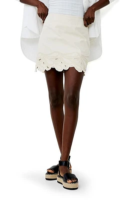 French Connection Ateena Embroidered Cotton Miniskirt Ecru at Nordstrom,