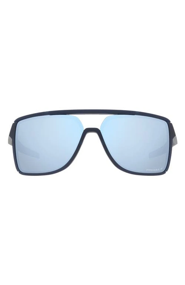 Oakley Castel 63mm Prizm Polarized Oversize Rectangular Sunglasses in Trans Blue at Nordstrom