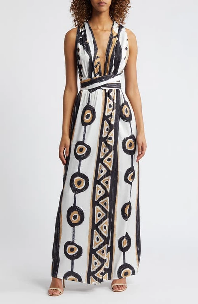 DIARRABLU Mailys Halter Neck Wrap Dress White at Nordstrom,