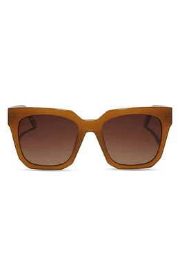 DIFF Ariana 54mm Gradient Polarized Square Sunglasses in Brown Gradient at Nordstrom