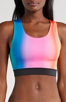 TomboyX Reversible Sport Bikini Top Melting Rainbow at Nordstrom,