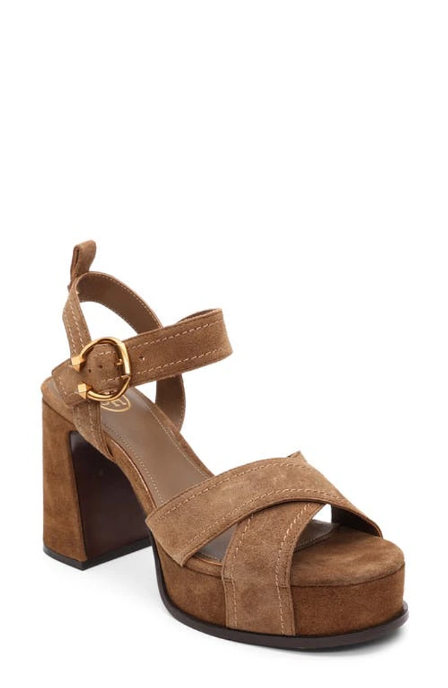 Ash Melany Ankle Strap Platform Sandal in Russet at Nordstrom, Size 8Us