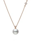 Mikimoto Classic Cultured Pearl & Diamond Pendant Necklace in 18Ky at Nordstrom