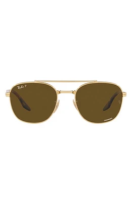 Ray-Ban 55mm Polarized Square Sunglasses in Gold Flash at Nordstrom