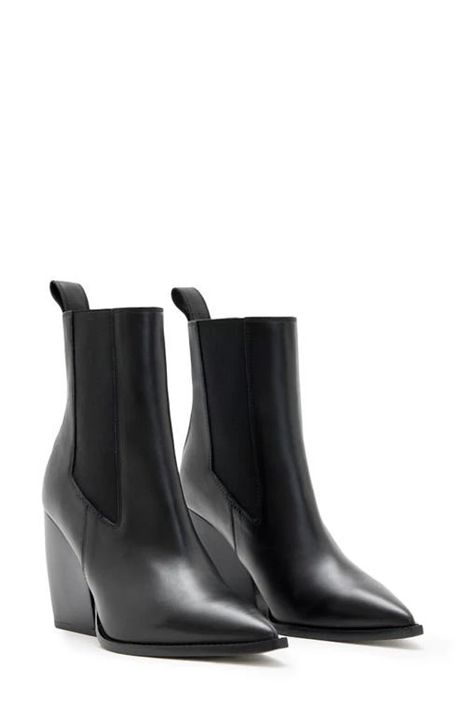 AllSaints Ria Wedge Chelsea Boot Black at Nordstrom,