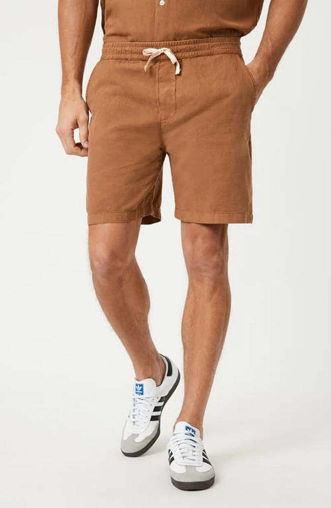 Mavi Jeans Stretch Cotton & Linen Shorts Toasted Coconut at Nordstrom,