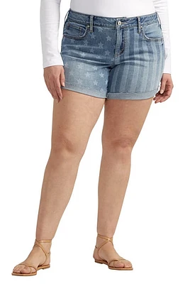 Silver Jeans Co. Americana Mid Rise Boyfriend Shorts Indigo at Nordstrom