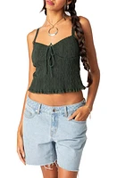 EDIKTED Lacey Knit Tank Olive at Nordstrom,