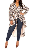 BUXOM COUTURE Animal Print Belted High-Low Blazer Multi at Nordstrom, X