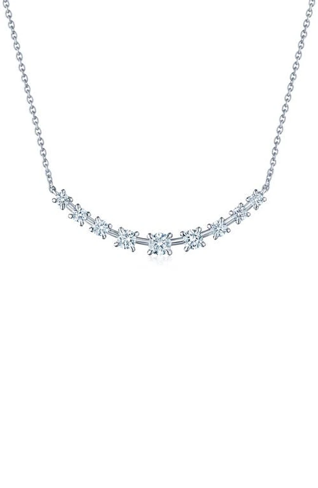 Kwiat Starry Night Curved Bar Diamond Necklace in White Gold/Clear at Nordstrom, Size 16